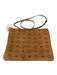 MCM Brown & Black Leather Zip Close Monogram Crossbody Clutch Bag Brown & Black / Small