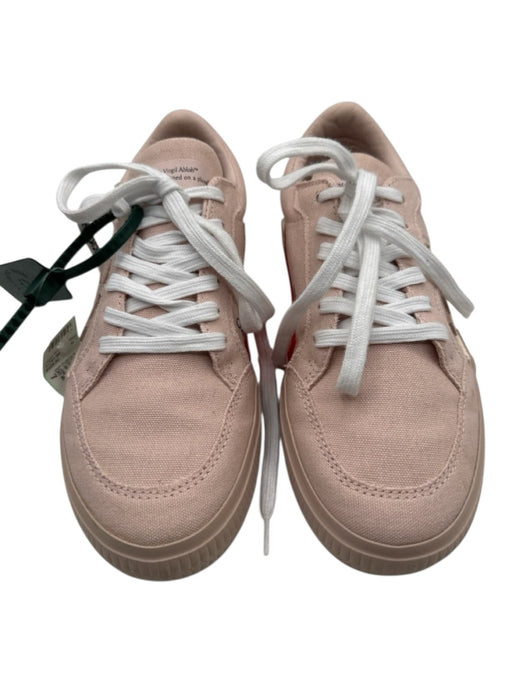 Off-White Shoe Size 7 Pink, White, Orange Canvas Diagonal Stripe Sneakers Pink, White, Orange / 7