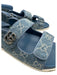 Gucci Shoe Size 38 Blue & White Textile Denim Guccissima Velcro Sandals Blue & White / 38