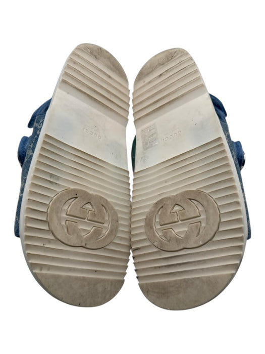 Gucci Shoe Size 38 Blue & White Textile Denim Guccissima Velcro Sandals Blue & White / 38