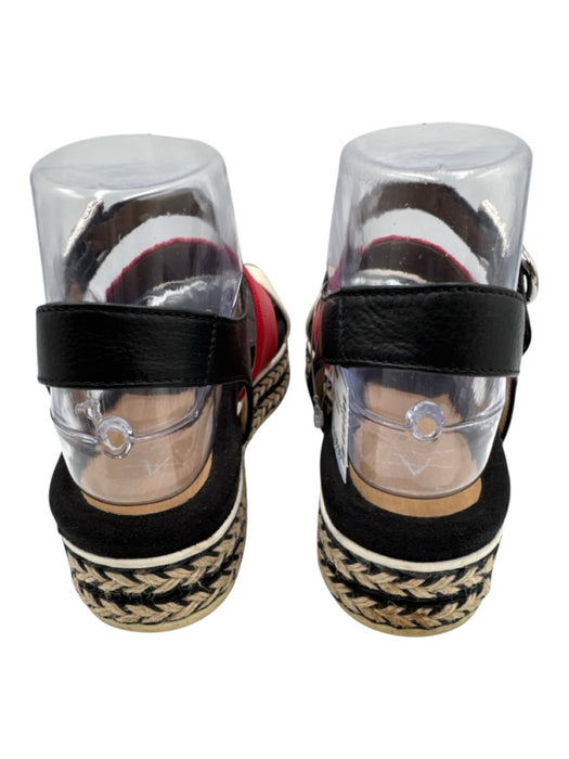 Aquatalia Shoe Size 6.5 Black & Multi Leather open toe Ankle Strap Sandals Black & Multi / 6.5