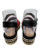 Aquatalia Shoe Size 6.5 Black & Multi Leather open toe Ankle Strap Sandals Black & Multi / 6.5