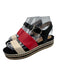 Aquatalia Shoe Size 6.5 Black & Multi Leather open toe Ankle Strap Sandals Black & Multi / 6.5