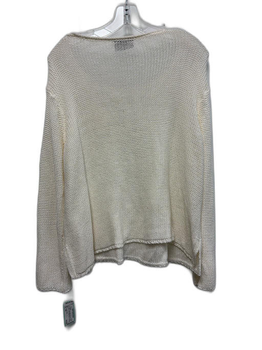 Wooden Ships Size M/L Cream Cotton Blend Open Knit Wide Neck Boxy Sweater Cream / M/L