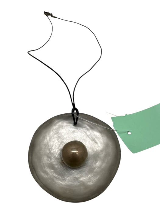 Alexis Bittar Gold, Gray & Black Lucite Cord Shell Pearl Lobster Clasp Necklace Gold, Gray & Black