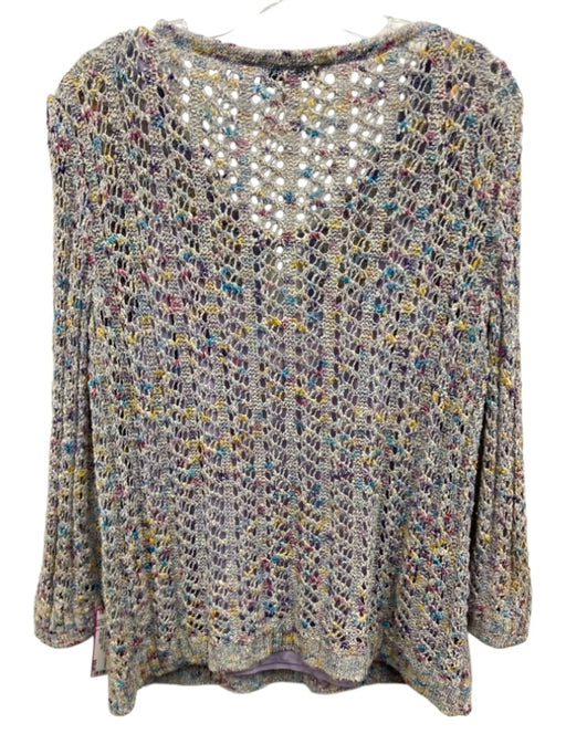 St. John Sport Size L Purple & Multi Blend Long Sleeve Knit Slip Inc. Top Purple & Multi / L