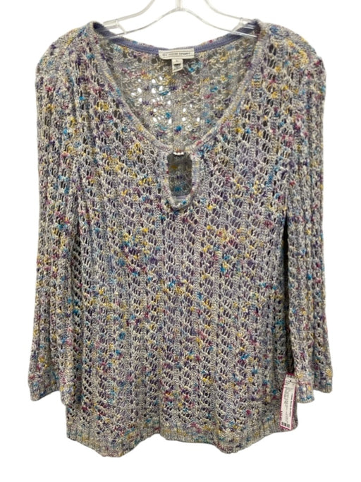 St. John Sport Size L Purple & Multi Blend Long Sleeve Knit Slip Inc. Top Purple & Multi / L