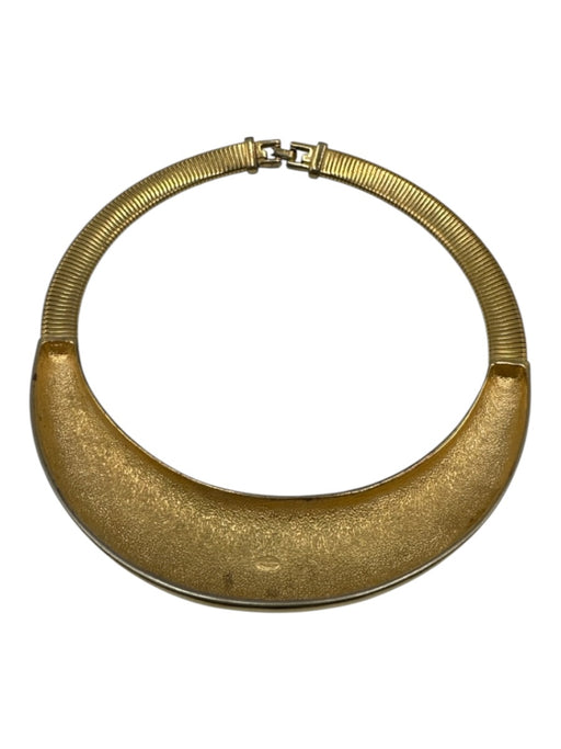 Givenchy Gold Metal Choker Vintage Necklace Gold