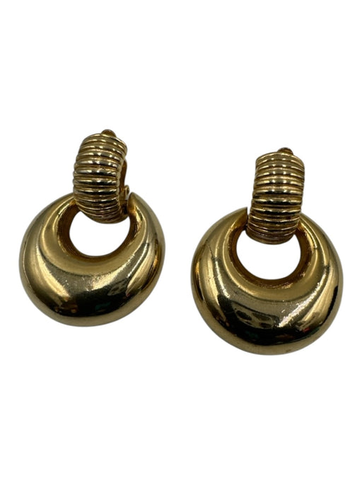No Brand Gold Metal Clip Ons Circle Hoop Earrings Gold
