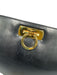 Salvatore Ferragamo Black Leather Gold Tone Hardware Toggle Close Bag Black