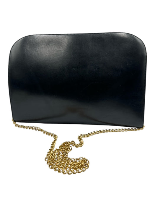 Salvatore Ferragamo Black Leather Gold Tone Hardware Toggle Close Bag Black