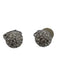 Swarovski Silver Tone & Clear Metal Rhinestone Ball Clip On Stud Earrings Silver Tone & Clear