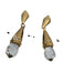 Christian Dior Gold Metal Rhinestone Crystal drop Dangle Earrings Gold