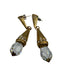 Christian Dior Gold Metal Rhinestone Crystal drop Dangle Earrings Gold