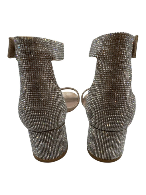 Jeffrey Campbell Shoe Size 6.5 Silver Leather Rhinestones Ankle Strap Sandals Silver / 6.5