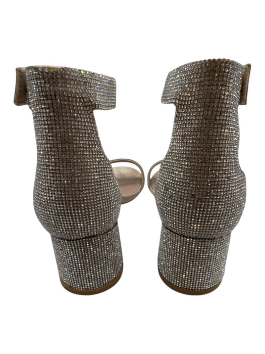 Jeffrey Campbell Shoe Size 6.5 Silver Leather Rhinestones Ankle Strap Sandals Silver / 6.5