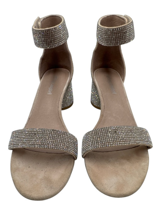 Jeffrey Campbell Shoe Size 6.5 Silver Leather Rhinestones Ankle Strap Sandals Silver / 6.5