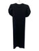 Pomander Place Size XS Black Cotton Short Puff Sleeve Midi Shirt Dress Dress Black / XS