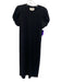 Pomander Place Size XS Black Cotton Short Puff Sleeve Midi Shirt Dress Dress Black / XS
