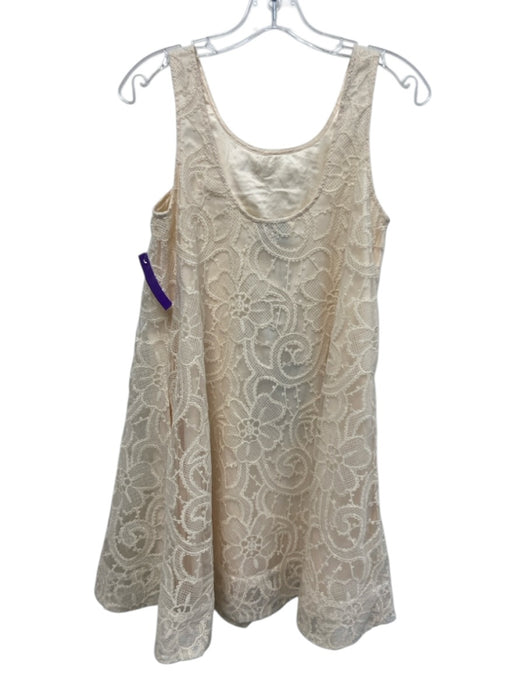 Tuckernuck Size XXS White Cotton & Nylon Sleeveless Knee Length Floral Dress White / XXS