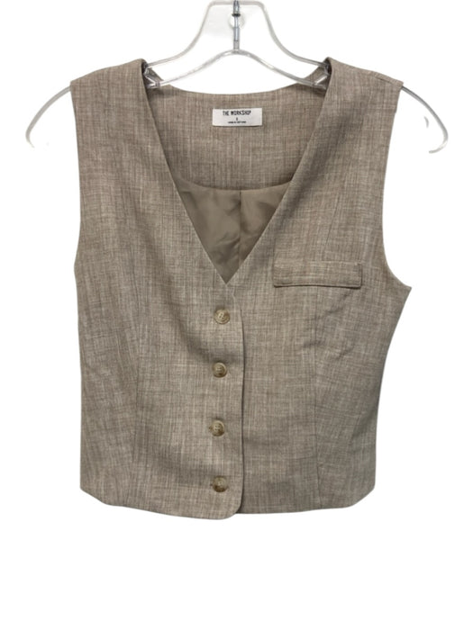 The Workshop Size S Gray & White Polyester & Rayon Vest Trouser Pant Set Gray & White / S