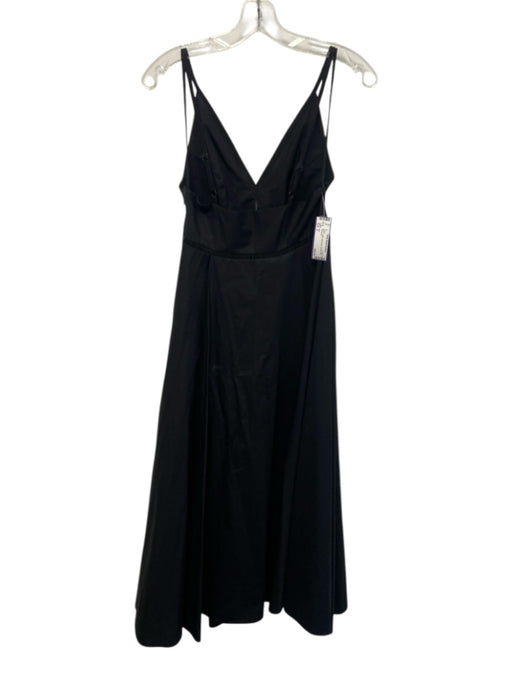 COS Size 4 Black Cotton Sleeveless V Neck Midi Dress Black / 4