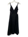COS Size 4 Black Cotton Sleeveless V Neck Midi Dress Black / 4