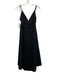 COS Size 4 Black Cotton Sleeveless V Neck Midi Dress Black / 4