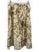 Tuckernuck Size X Cream & Brown Linen & Cotton Floral Elastic Waist Skirt Cream & Brown / X