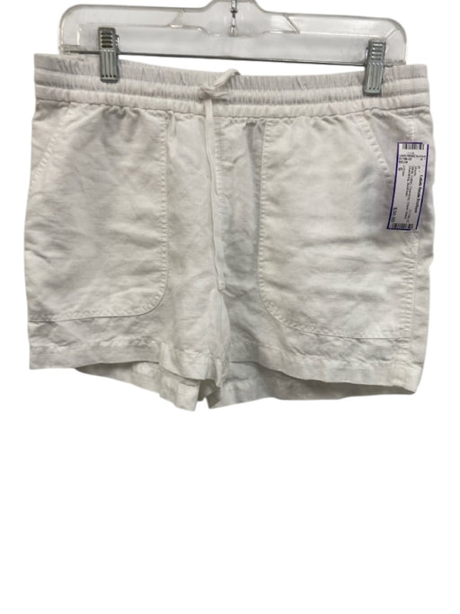 J Crew Size S White Cotton Chambray Elastic Waist Drawstring Shorts White / S