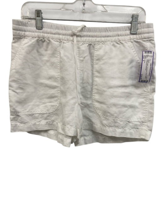 J Crew Size S White Cotton Chambray Elastic Waist Drawstring Shorts White / S