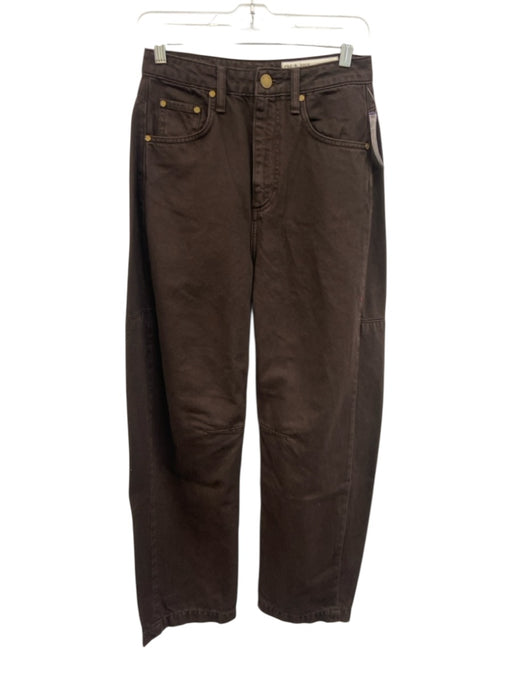Rag & Bone Size 24 Brown Cotton Barrel Leg High Rise Zip Fly Pants Brown / 24