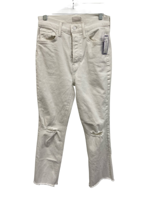 Mother Size 26 White Cotton Button Fly Skinny distressed Jeans White / 26