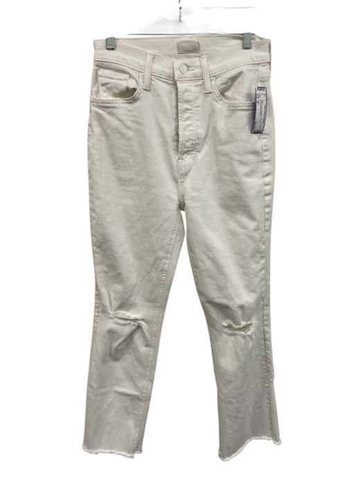 Mother Size 26 White Cotton Button Fly Skinny distressed Jeans White / 26
