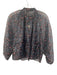 Tuckernuck Size XXS Navy & Multi Polyester Long Sleeve Sheer Floral Top Navy & Multi / XXS