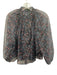 Tuckernuck Size XXS Navy & Multi Polyester Long Sleeve Sheer Floral Top Navy & Multi / XXS