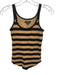 J Crew Size XS Brown & Black Cotton & Modal Sleeveless Stripe Tank Top Top Brown & Black / XS