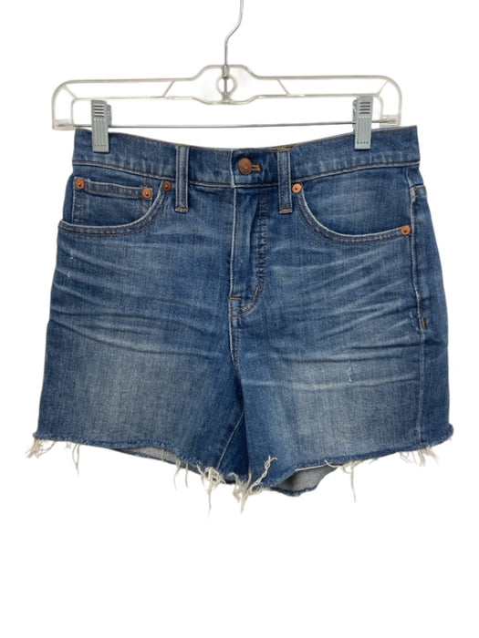 Madewell Size 25 Medium Wash Cotton Zip Fly Frayed Hem Shorts Medium Wash / 25