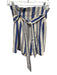 Madewell Size 4 Blue & White Linen & Cotton Striped High Rise pleats Shorts Blue & White / 4