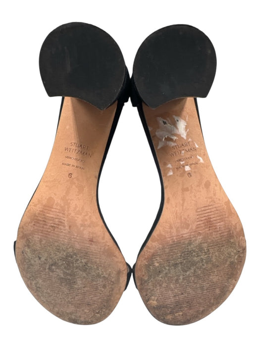 Stuart Weitzman Shoe Size 6 Black & Tan Suede & Leather Block Heel Sandals Black & Tan / 6