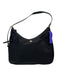 Kate Spade Black Nylon Shoulder Bag Silver Hardware Top Zip Leather Strap Bag Black / S