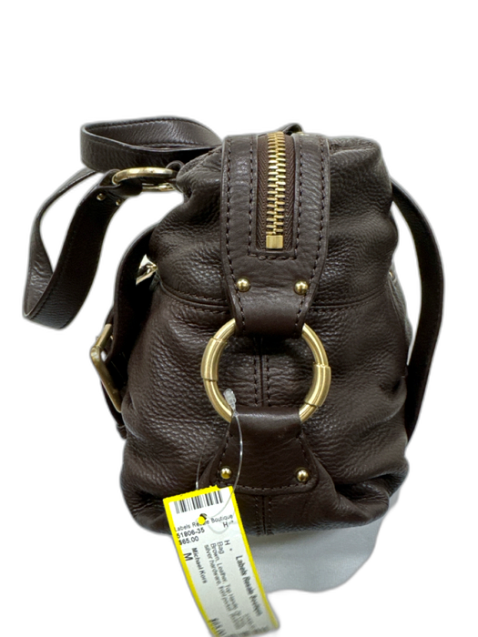 Michael Kors Brown Leather Top Handle Zip Close silver hardware Bag Brown / M