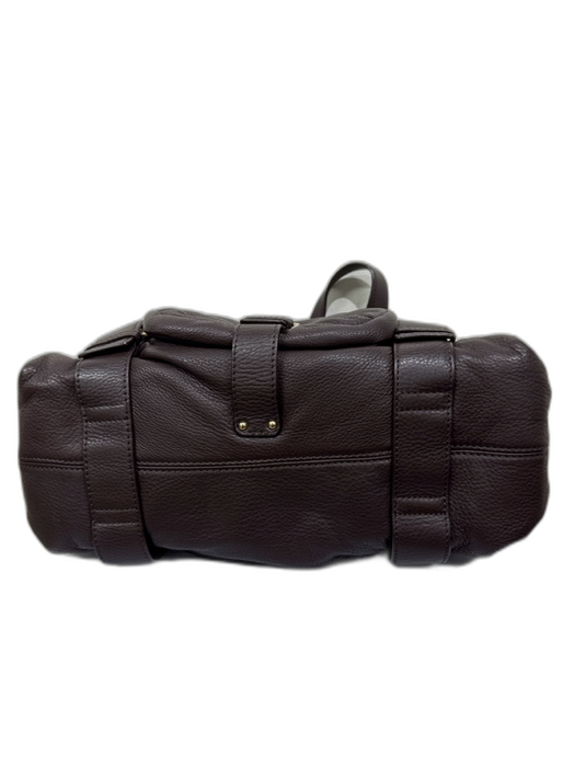 Michael Kors Brown Leather Top Handle Zip Close silver hardware Bag Brown / M