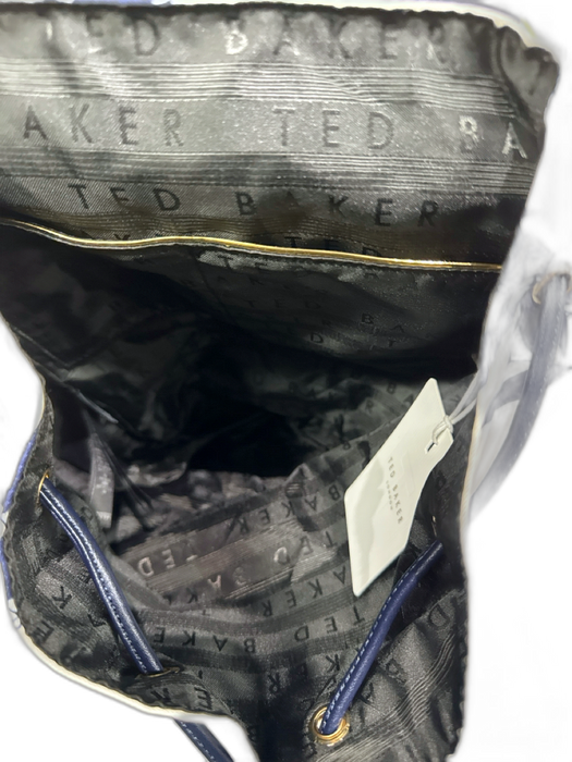 Ted Baker Navy, Blue & White Synthetic Drawstring Printed Backpack Navy, Blue & White