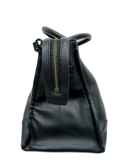 Rebecca Minkoff Black Leather Zip Close Top Handle Zip Pocket Bag Black / M