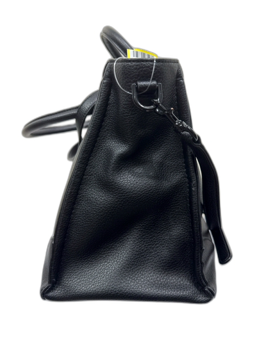 Rebecca Minkoff Black Leather Zip Close Top Handle Zip Pocket Bag Black / M