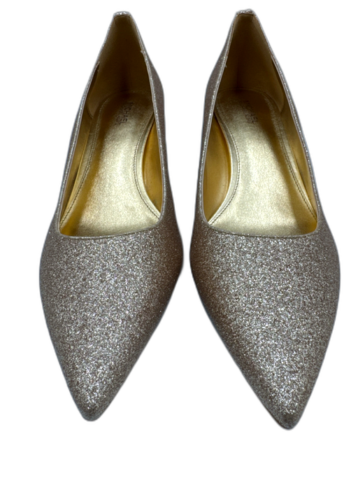 Michael Michael Kors Shoe Size 9 Gold Glitter Pointed Toe Kitten Heel Pumps Gold / 9