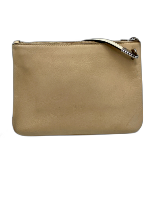 Marc By Marc Jacobs Beige & Brown Leather Silver Hardware Zip Top Crossbody Bag Beige & Brown / S