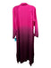 YFB Size Small Hot Pink & Purple Viscose Blend Long Sleeve Ombre Button Up Dress Hot Pink & Purple / Small