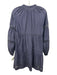 Marie Oliver Size XXS Navy Cotton & Silk Long Sleeve Cut Out Split Neck Dress Navy / XXS